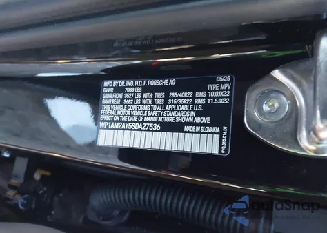 2025 Porsche Cayenne E-Hybrid Turbo from USA, damaged, VIN WP1AM2AY5SDA27536